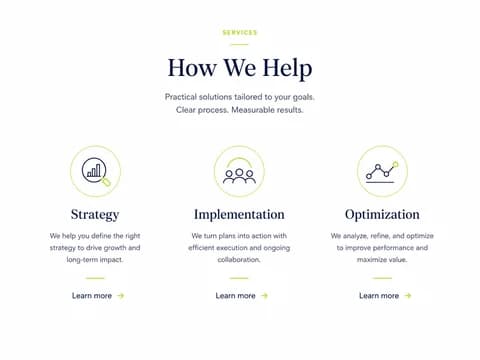 Simple Services section preview